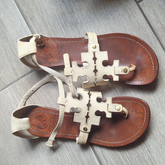 Tory Burch Shoes - Tory Burch Cream and Brown Sandals